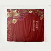 Tenture Rouge Gold Floral Holiday Backdrop (Devant (Horizontal))