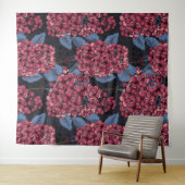 Tenture Rouge lilas sur bleu foncé (En situation (horizontale))