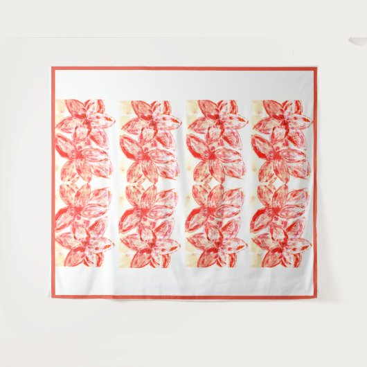 Tenture Rouge Lilium oriental (Devant (Horizontal))