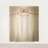 Tenture Rouge noeud double bonheur Mariage photo fond (Devant)