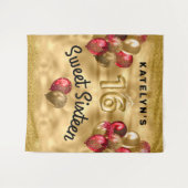 Tenture Rouge or Parties scintillant Ballons doux 16 (Devant (Horizontal))