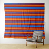 Tenture Rouge Orange Bleu Design à Rayures Verticales (En situation (horizontale))