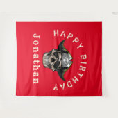 Tenture ROUGE Pirate Crâne Capitaine Pirate Jack Tapestry (Devant (Horizontal))