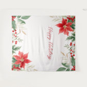 Tenture Rouge Poinsettia Noël (Devant (Horizontal))