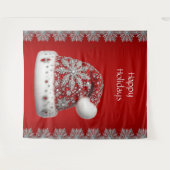 Tenture Rouge Santa Hat Holiday (Devant (Horizontal))
