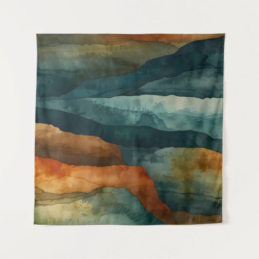 Tenture Rouille et Turquoise (Devant (Horizontal))