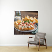 Tenture Rouleau de homard et frites (En situation)