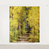 Tenture Route des arbres jaunes // Randonnée à l'automne (Devant)
