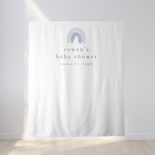 Tenture ROWAN Boho bleu Baby shower arc-en-ciel fond