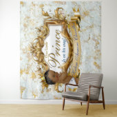Tenture Royal African Prince Marble Gold & Blue Backdrop (En situation)
