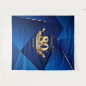 Tenture Royal bleu chic moderne 80e anniversaire toile de (Devant (Horizontal))