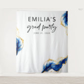 Tenture Royal Bleu Jaune Or Élégant Arrière-plan (Devant)