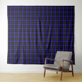 Tenture Royal Blue Black Plaid (En situation (horizontale))