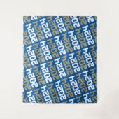 Tenture Royal Blue & Bronze Gold Graduation Backdrop (Devant)