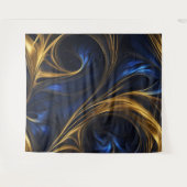 Tenture Royal Blue Gold Abstrait Swirl (Devant (Horizontal))