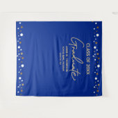 Tenture Royal Blue Gold Classe of Grad backdrop graduation (Devant (Horizontal))