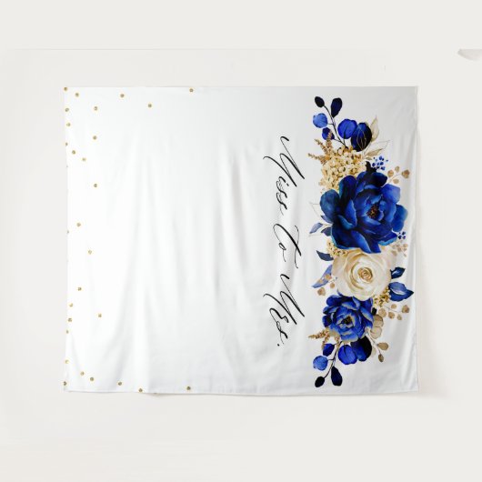 Tenture Royal Blue Gold Metallic Bridal douche manquez à m (Devant (Horizontal))