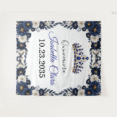 Tenture Royal Blue Quinceanera Backdrop Tapestry (Devant (Horizontal))