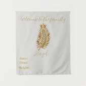 Tenture Royal Gold Palm Welcome Birth Announcement Custom  (Devant)