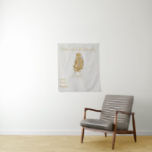 Tenture Royal Gold Palm Welcome Birth Announcement Custom  (En situation)