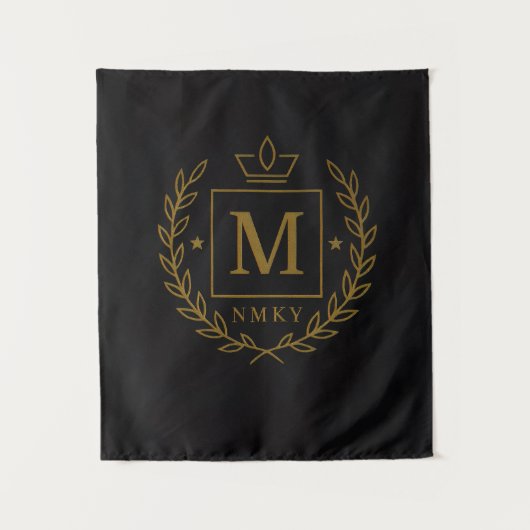 Tenture "Royal NMKY Emblem – Monogram M Crest Design" (Devant)