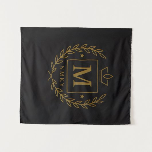 Tenture "Royal NMKY Emblem – Monogram M Crest Design" (Devant (Horizontal))