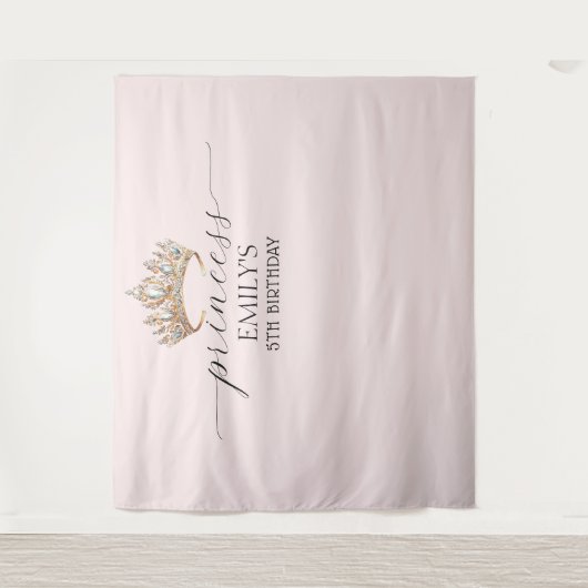 Tenture Royal Princess Crown Girl Birthday Party (Devant)