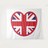 Tenture Royaume-Uni Union Jack Flag Heart (Devant (Horizontal))