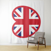Tenture Royaume-Uni Union Jack Flag Heart (En situation)