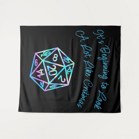 Tenture RPG Critmas | Holo Retro Tabletop Role Player Dice (Devant (Horizontal))