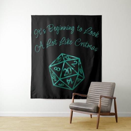 Tenture RPG Critmas | Lime Green Tabletop Role Player Dice (En situation)