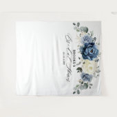 Tenture Ruban de mariage géométrique or Navy Blanc Ivoire (Devant (Horizontal))