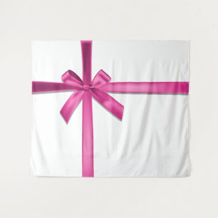 Tenture Ruban de Satin Rose Pâle Noeud Fête d'Anniversaire