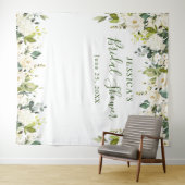 Tenture Rubans de fête prénuptiale de roses blanches d'euc (En situation (horizontale))