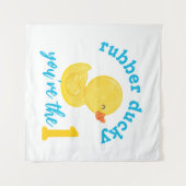 Tenture Rubber Ducky Vous êtes le premier anniversaire Con (Devant (Horizontal))
