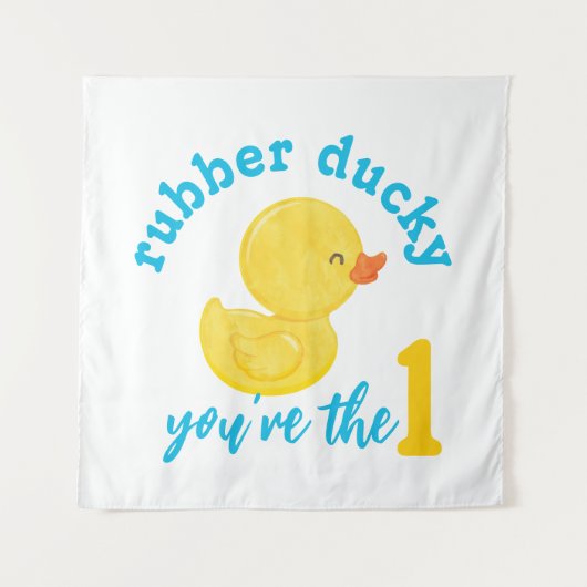 Tenture Rubber Ducky Vous êtes le premier anniversaire Con (Devant)