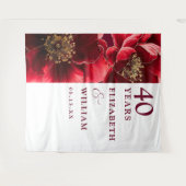 Tenture Ruby Red Floral 40th Anniversary Photo fond (Devant (Horizontal))