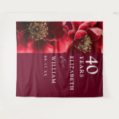 Tenture Ruby Red Floral 40th Anniversary Photo fond (Devant (Horizontal))