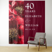 Tenture Ruby Red Floral 40th Anniversary Photo fond (En situation)