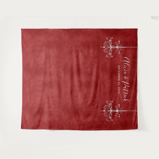 Tenture Ruby Red White Chandeliers Mariage Photo Contexte (Devant (Horizontal))
