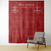 Tenture Ruby Red White Chandeliers Mariage Photo Contexte (En situation)
