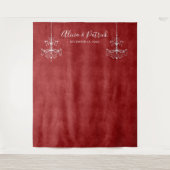 Tenture Ruby Red White Chandeliers Mariage Photo Contexte (Devant)