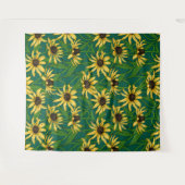 Tenture Rudbekia jaune sur vert foncé (Devant (Horizontal))