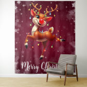 Tenture Rudolph Le Nez Rouge Noël (En situation)