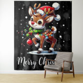 Tenture Rudolph Le Nez Rouge Noël (En situation)