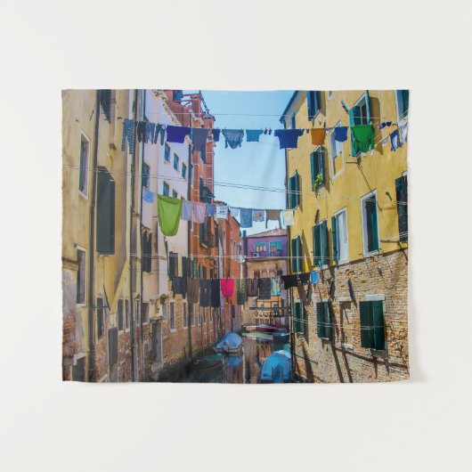 Tenture Rue à Venise avec lave-linge Italie (Devant (Horizontal))