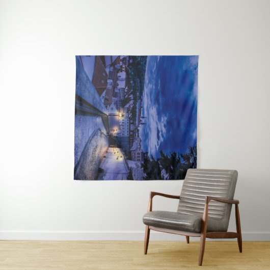 Tenture Rue du soir à Prague (En situation (horizontale))