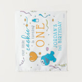 Tenture Rue Sésame | Cookie Monster 1er Anniversaire (Devant)