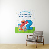 Tenture Rue Sésame Elmo Chugga Chugga Deux Deux Anniversai (En situation)