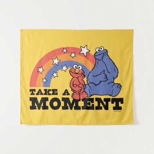 Tenture Rue Sésame | Elmo & Cookie Take a Moment (Devant (Horizontal))